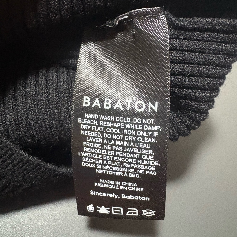 BABATON Open-back Ribbed Black Midi Dress - Picture 5 of 6